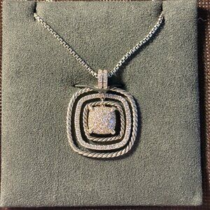 David Yurman Necklace: Chatelaine Pendant Enhancer with Pave Diamonds with Chain